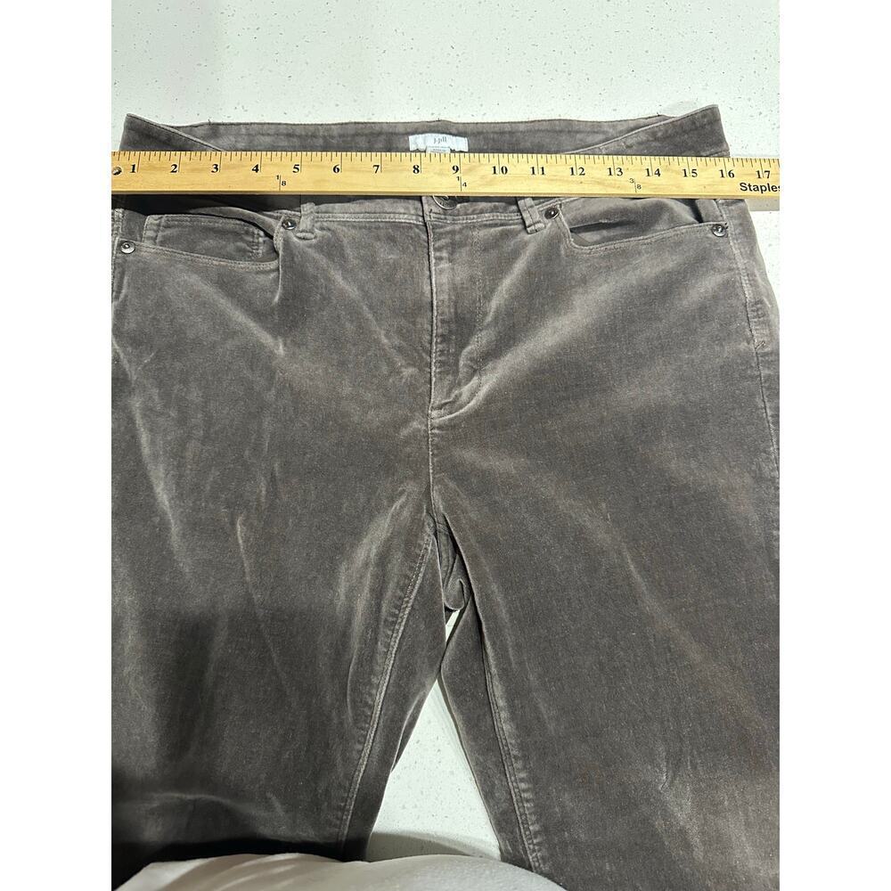 J. Jill Women’s Velvet Pants Slim Leg Ankle Taupe 10 Casual Neutral Soft - Picture 10 of 10